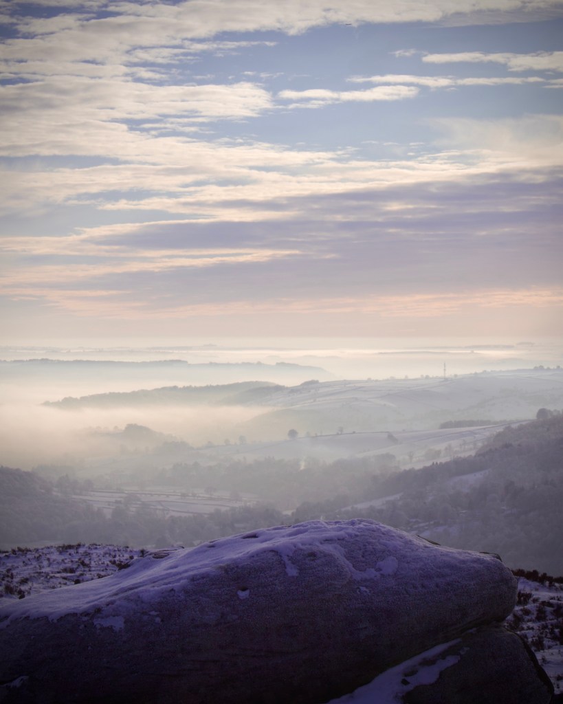 Winter sunset from millstone edge