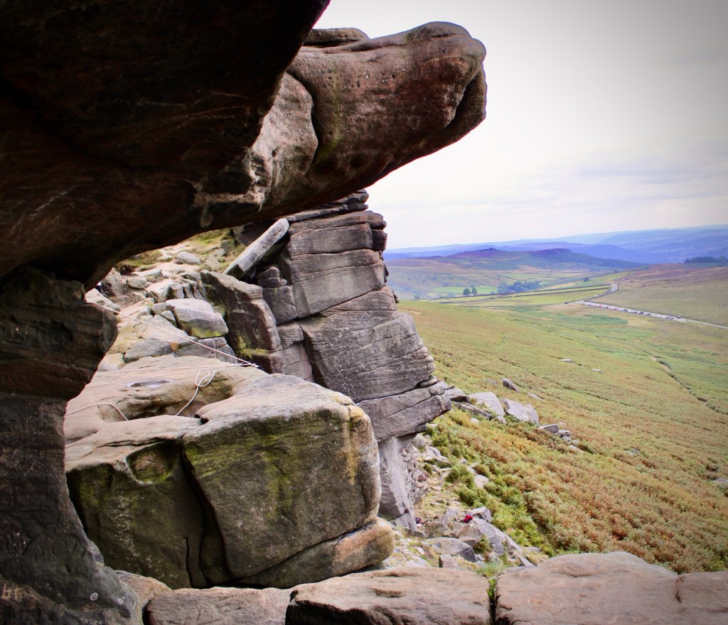 view across valley at Robin Hood's Cave