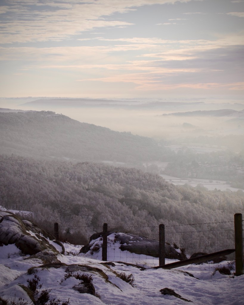 winter sunset at millstone edge