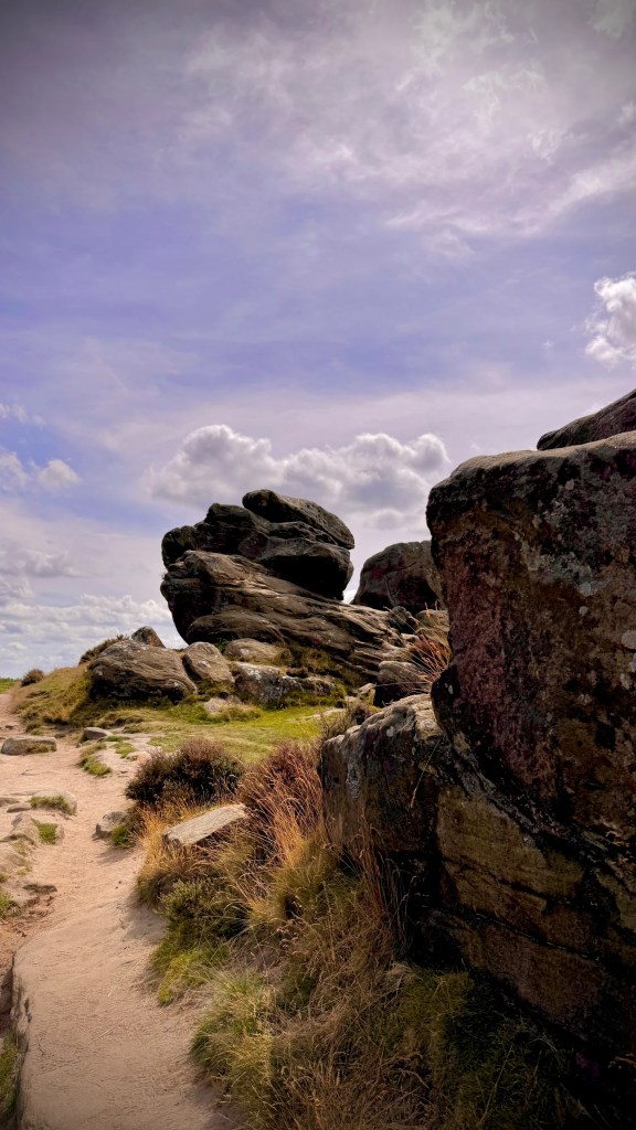 gritstone rocks at froggatt edge, peak district