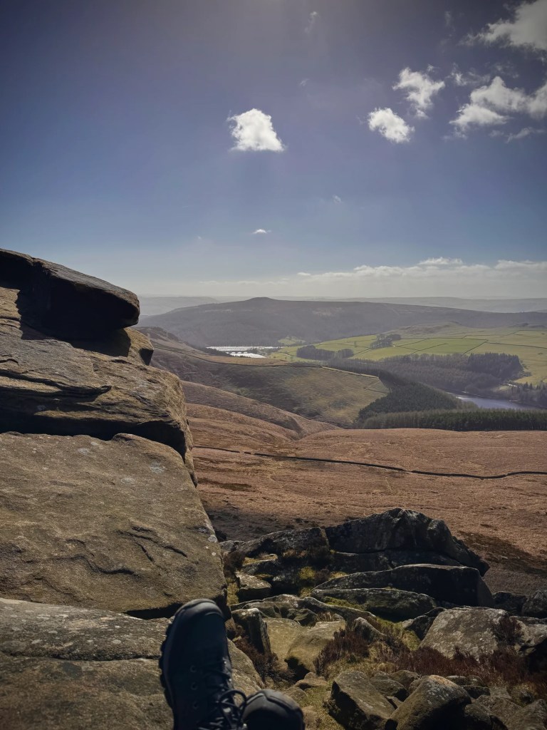 view from top of derwent edge on a sunny way