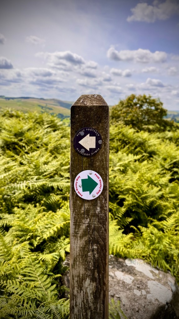 public footpath sign post at Froggatt Edge