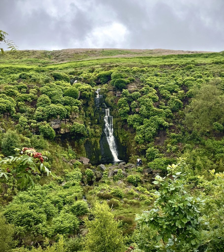 Wide shot of Wessenden Head Waterfall