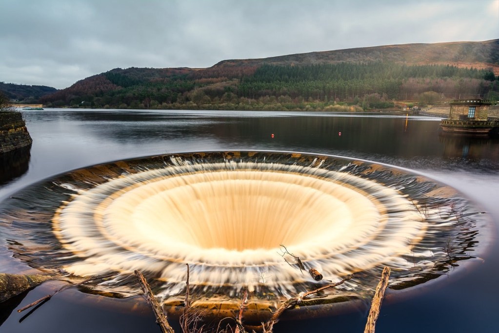 Plug hole at Ladybower reservoir